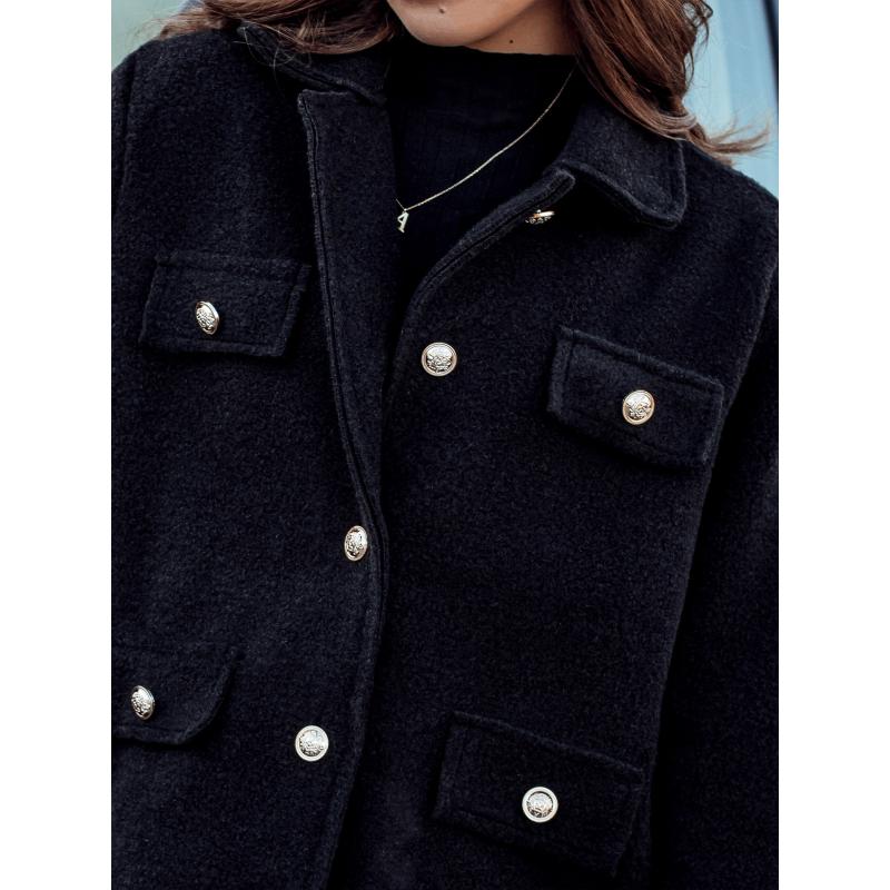 Női oversize kabát CLASSIVO rövid fekete