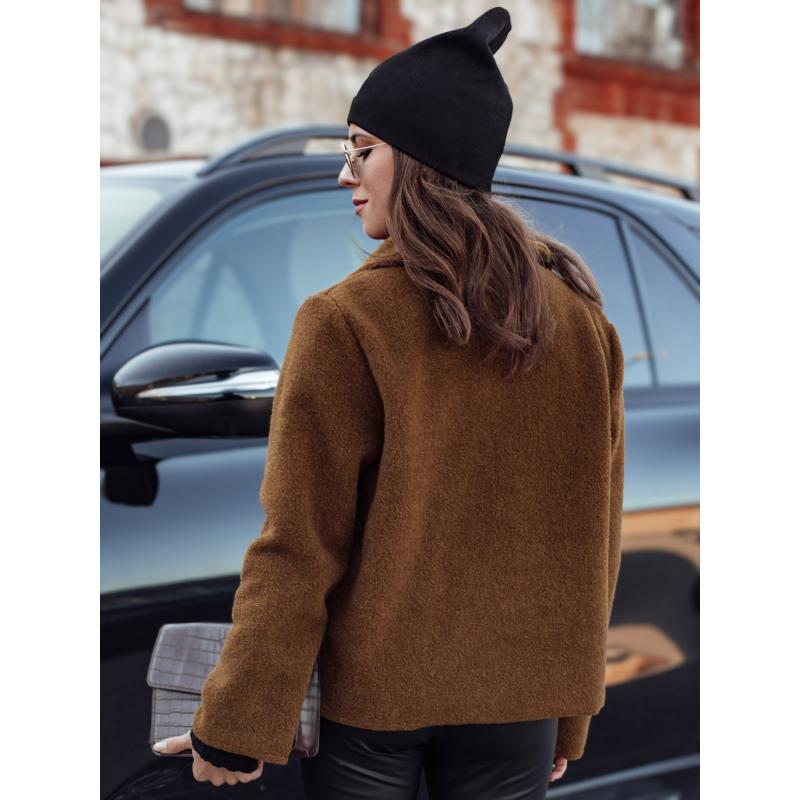 Női túlméretezett kabát CLASSIVO rövid barna