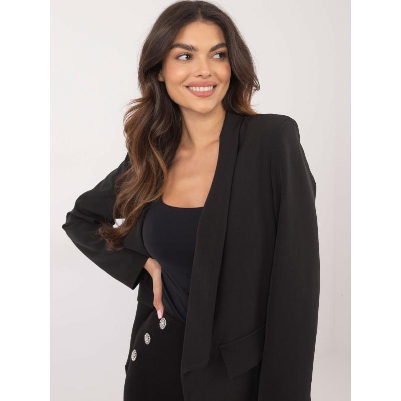 Černá dámská bunda s dlouhým rukávem