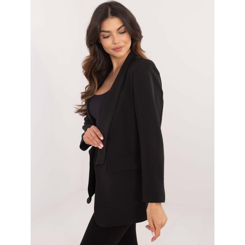 Černá dámská bunda s dlouhým rukávem