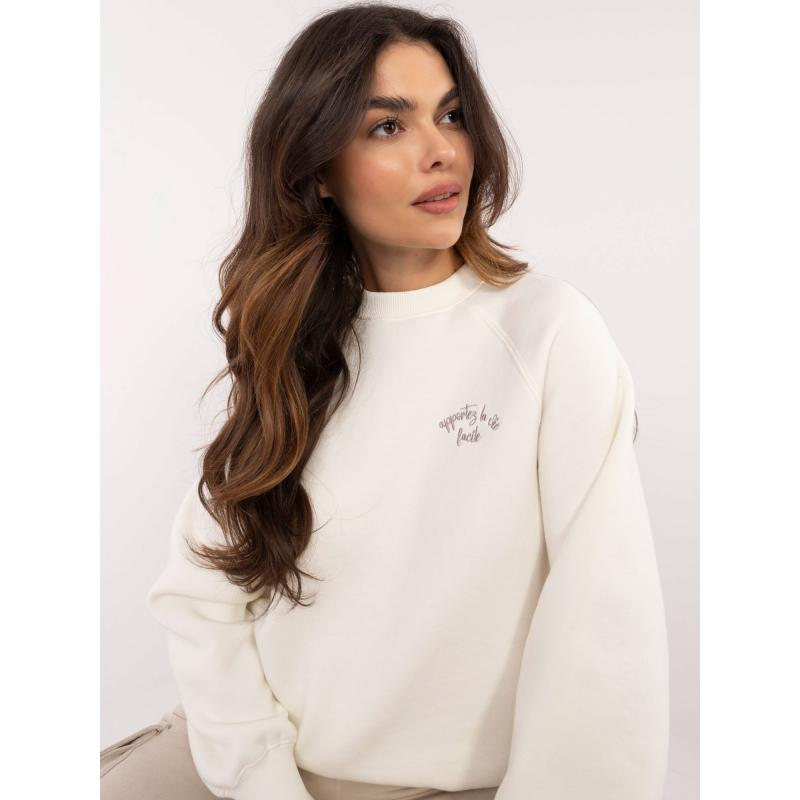 Ecru mikina se zateplenou kapucí SUBLEVEL