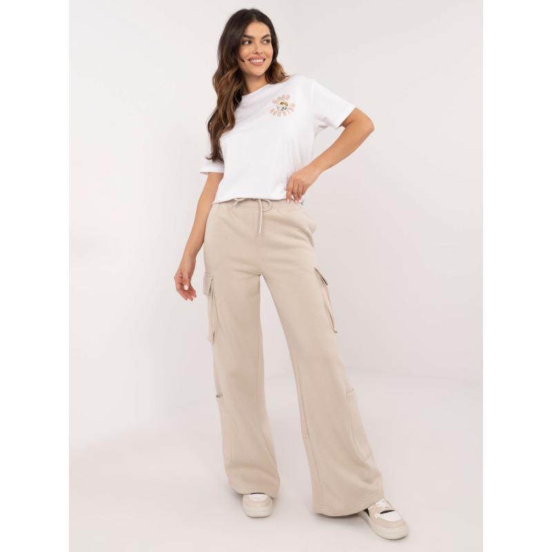 Béžové zateplené cargo tepláky SUBLEVEL