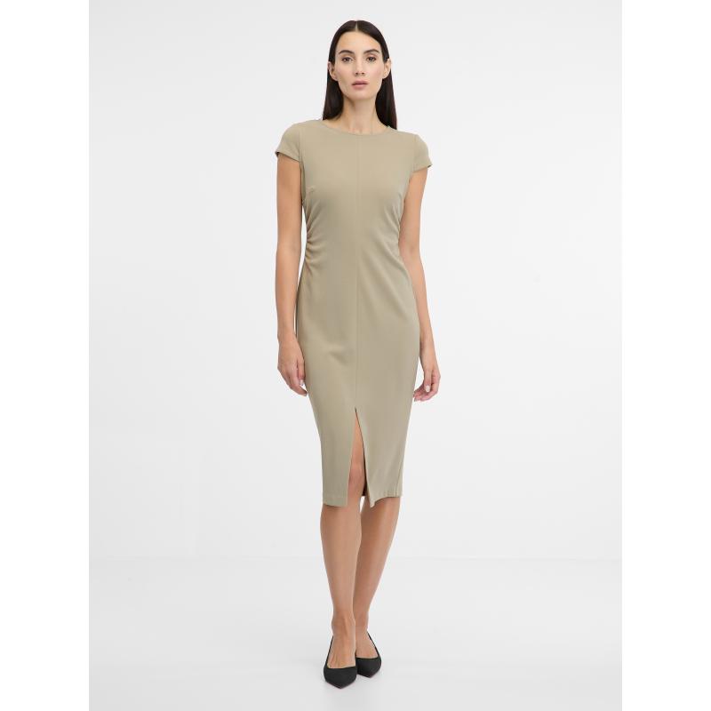 Bézs női midi ruha