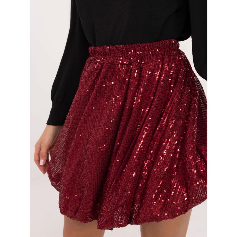 Bordó flitrová společenská sukně bomber