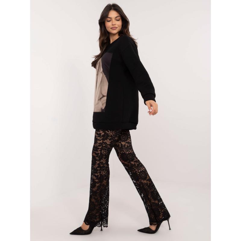 Černá mikina s nadměrným potiskem