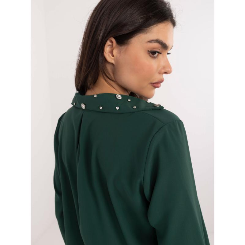 Sötétzöld elegáns ing, alul elasztikus gumival