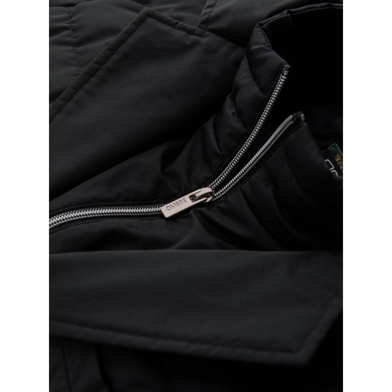 Pánska prešívaná bunda s bundovým strihom - čierna