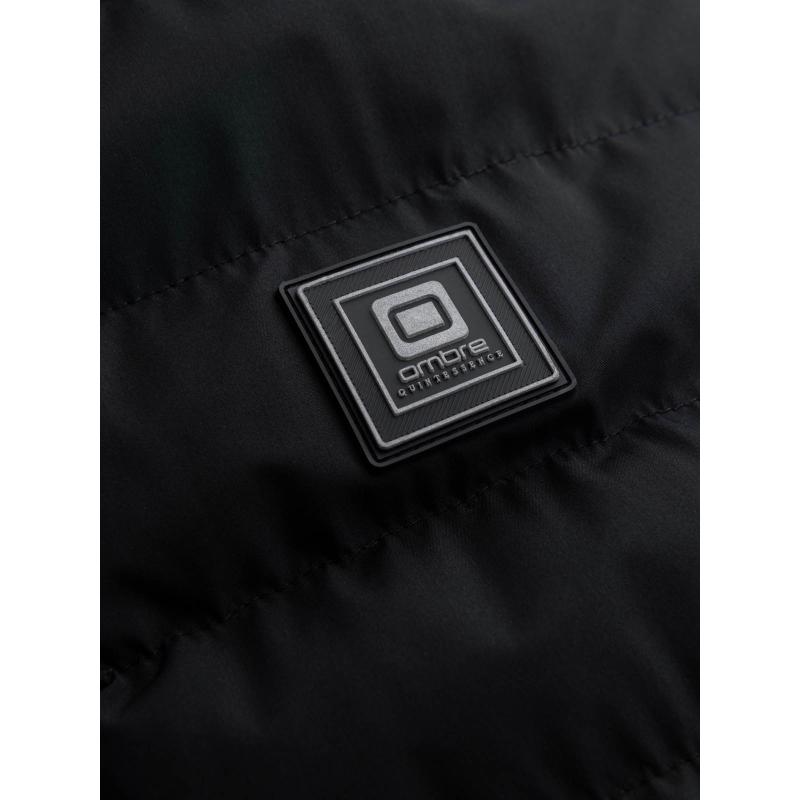 Pánska prešívaná bunda s bundovým strihom - čierna