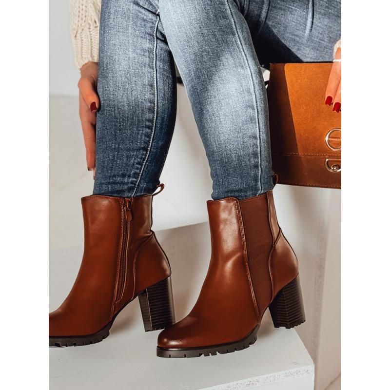 Dámské kozačky na podpatku BOOTELY camel