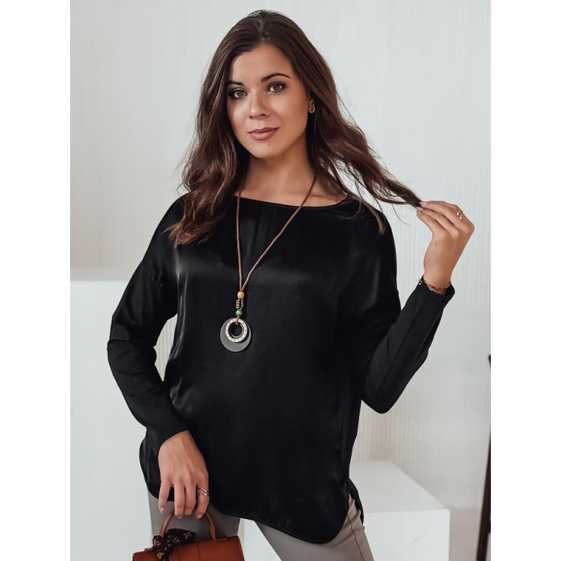 Dámská oversize halenka SILKINEA s přívěskem černá