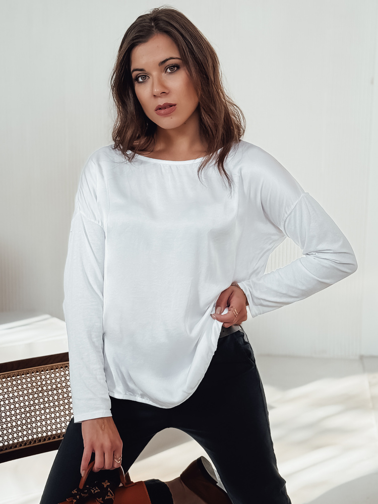 Dámská halenka oversize SILKINEA s přívěskem bílá