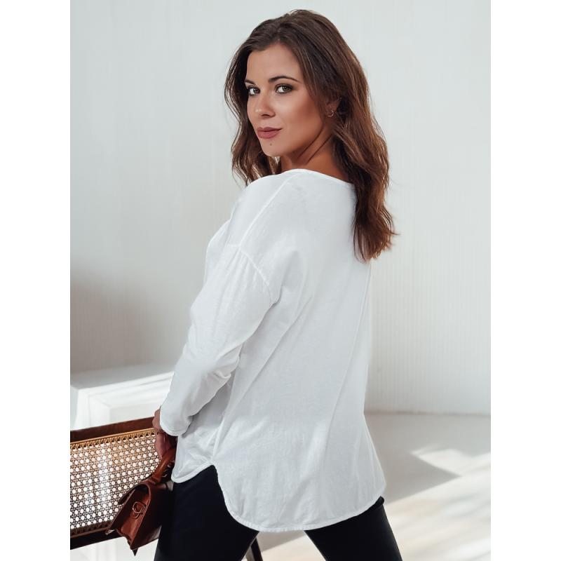 Dámská halenka oversize SILKINEA s přívěskem bílá