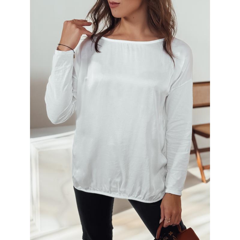 Dámská halenka oversize SILKINEA s přívěskem bílá