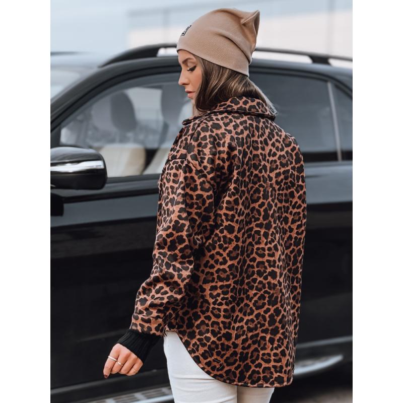Női túlméretezett kabát SAVANNAH leopárd mintával