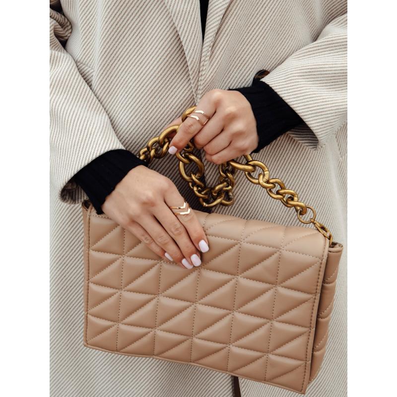 Női oversize kabát MANTOVA hosszú világos bézs