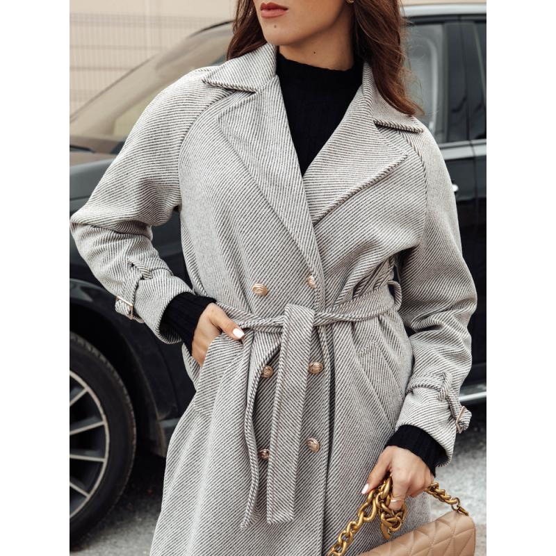 Női túlméretezett kabát CAMELLYN hosszú világosbarna