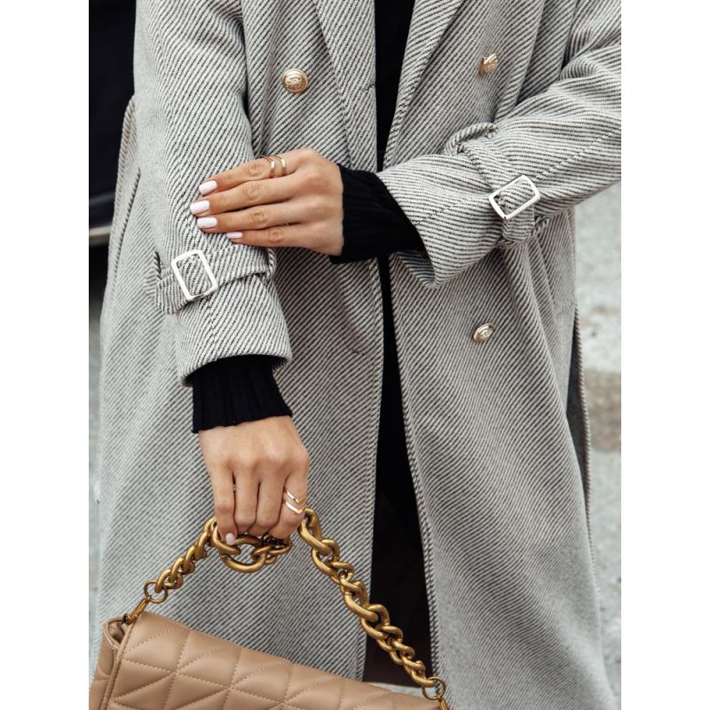 Női túlméretezett kabát CAMELLYN hosszú világosbarna