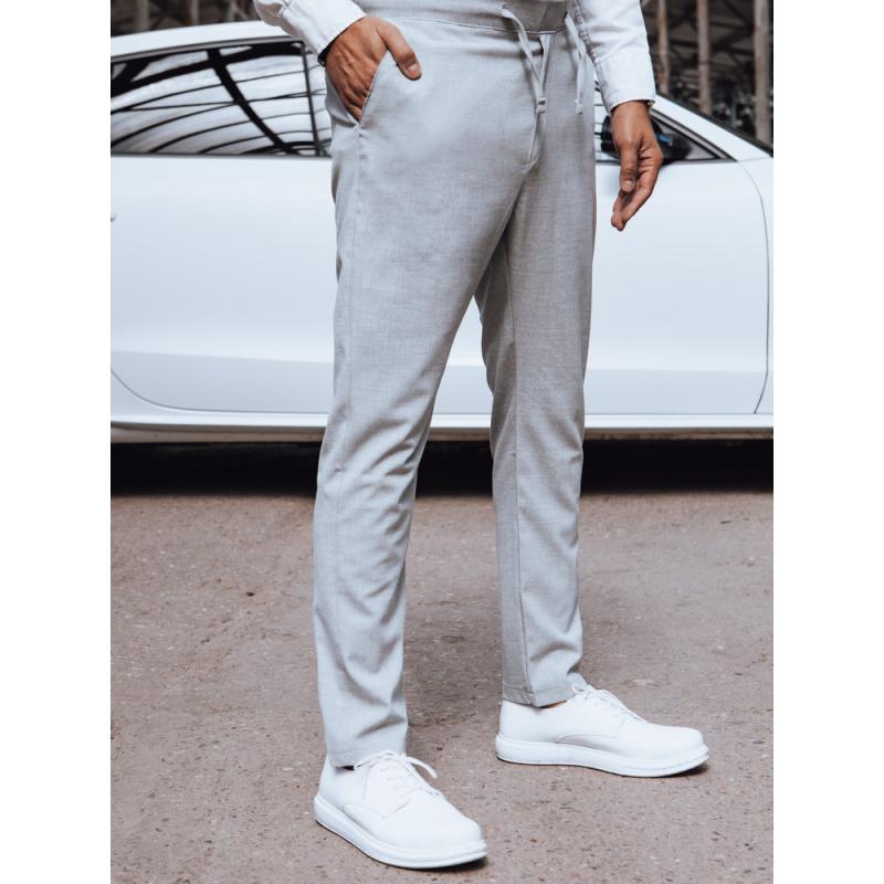 Pánské kalhoty chinos světle šedé