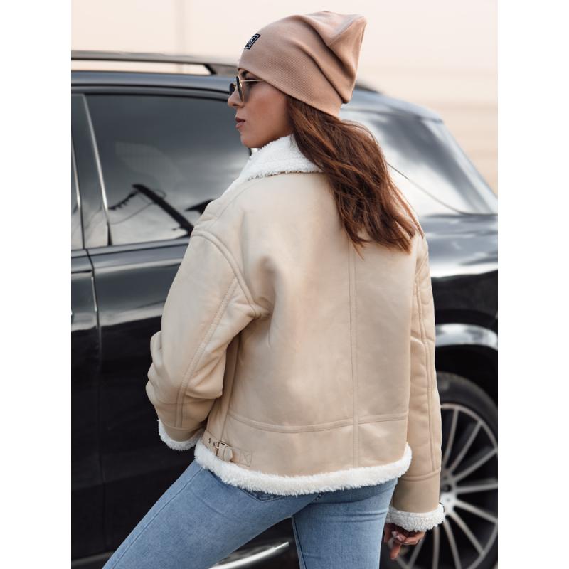 Női báránybőr dzseki FURBLAZE bézs