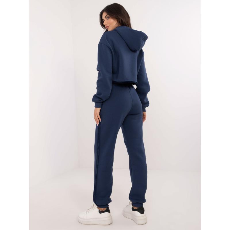 Tmavě modrá tepláková souprava s mikinou s kapucí