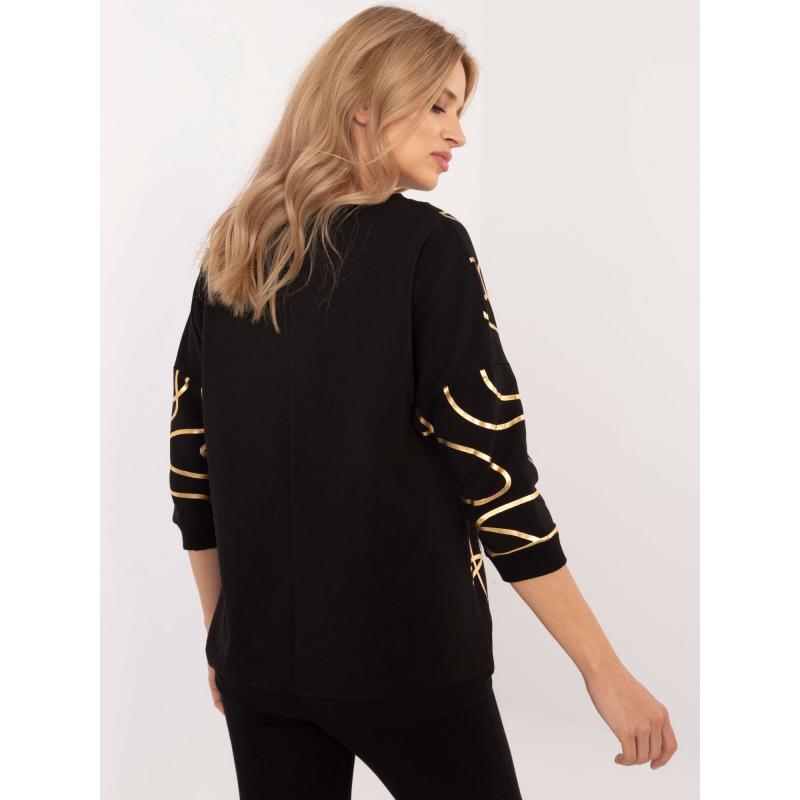 Černá volná halenka s potiskem