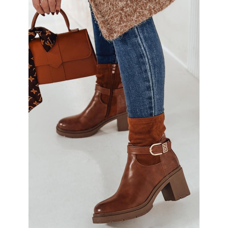 Dámské kozačky NOIRSTEP na podpatku camel