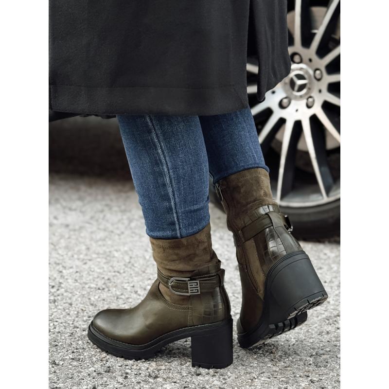 Dámské boty NOIRSTEP na podpatku zelené