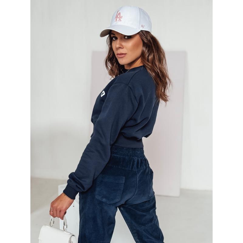 Dámska mikina crop top SAN FRANCISCO s potlačou tmavo modrá