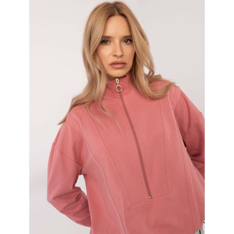 Špinavě růžová dámská basic halenka se zipem