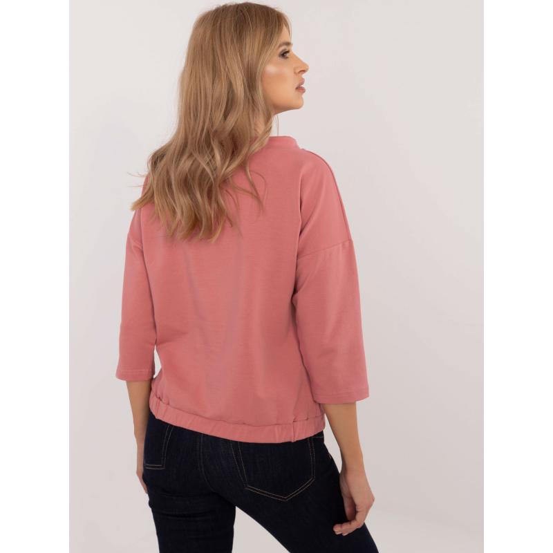 Špinavě růžová bavlněná halenka s potiskem