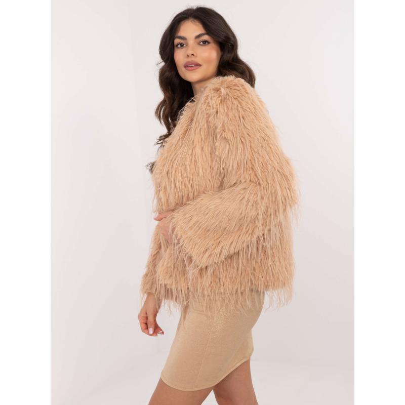 Bunda s velbloudí kožešinou a kapsami