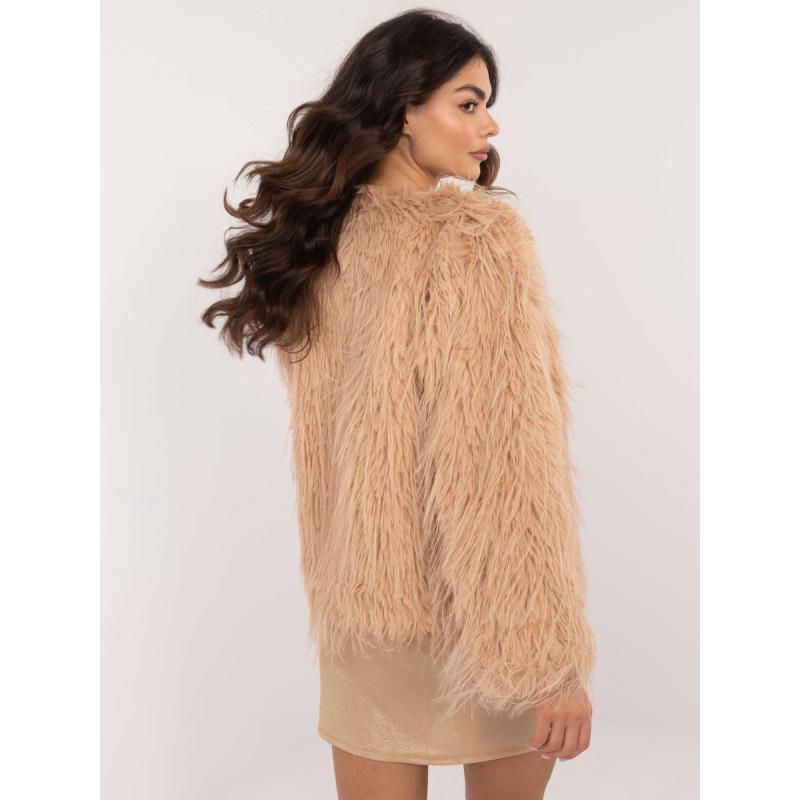 Bunda s velbloudí kožešinou a kapsami