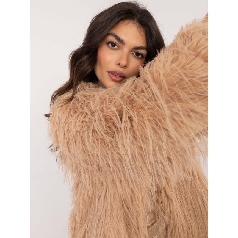 Bunda s velbloudí kožešinou a kapsami