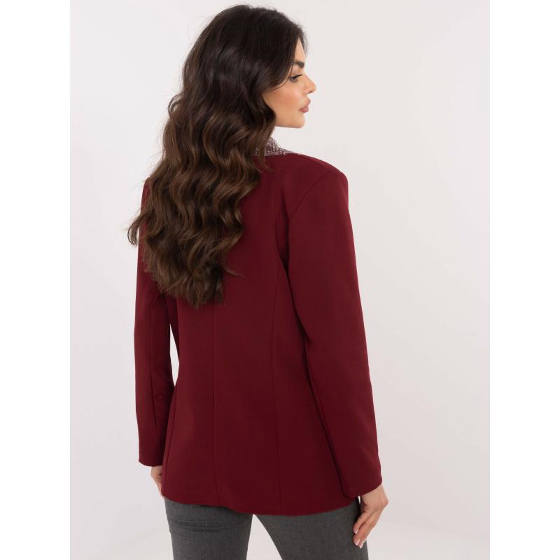 Vínové společenské sako se zapínáním na knoflíky