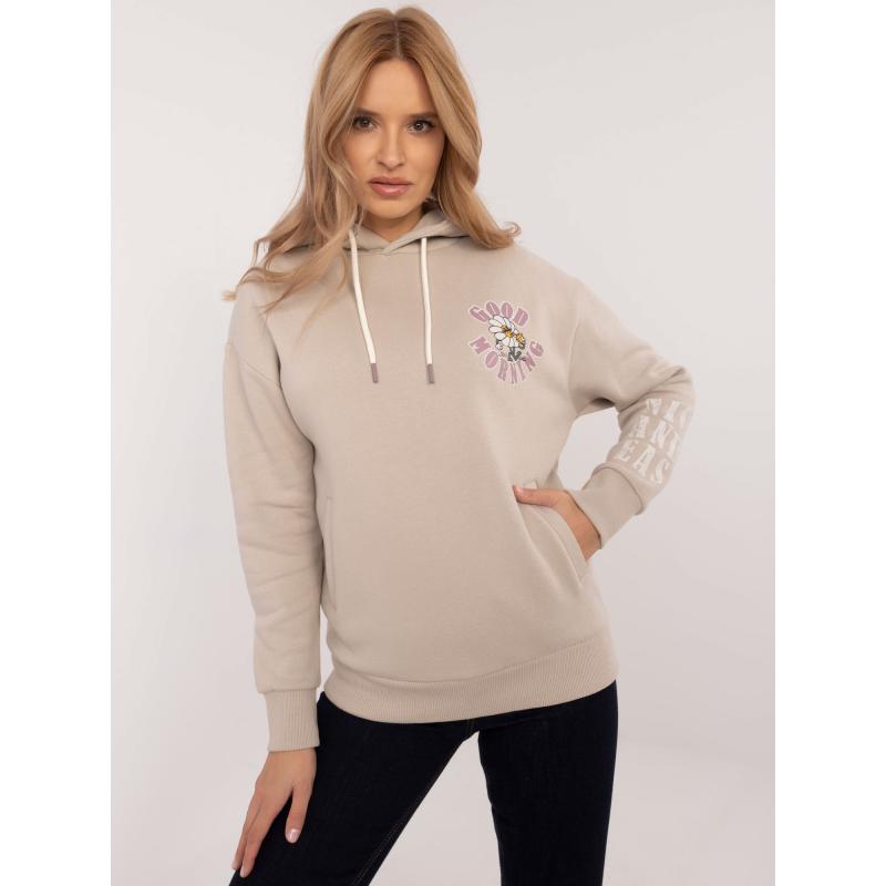 Bézs színű pulóver nyomtatással a hátán SUBLEVEL