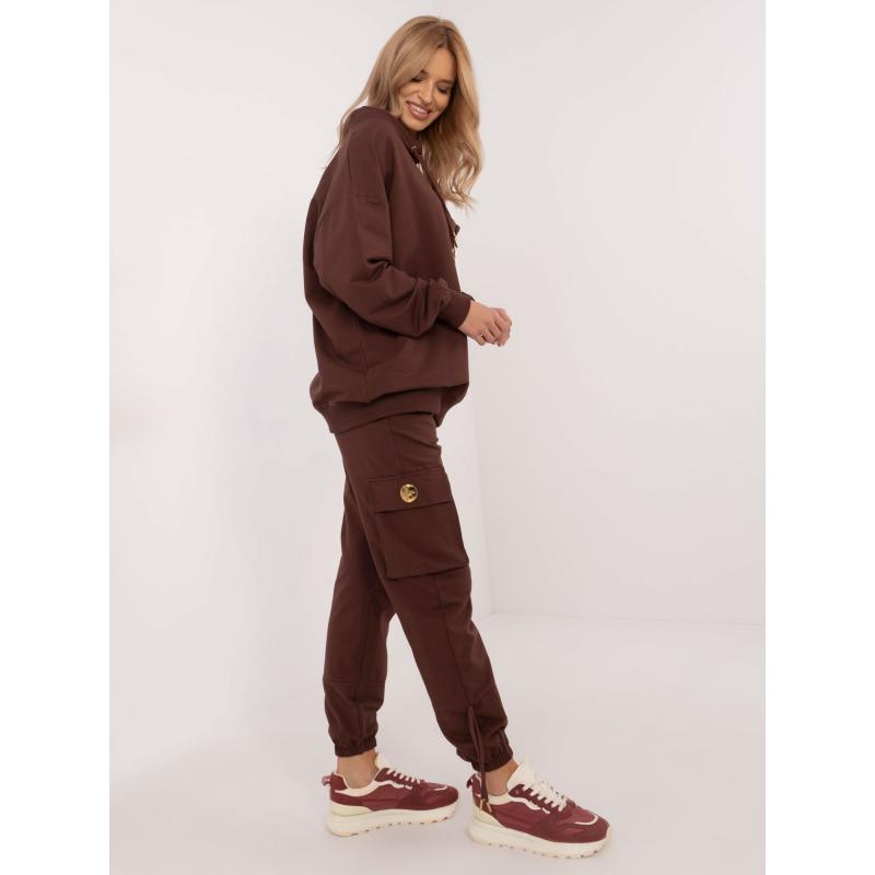 Barna pamut kétrészes tréningruha