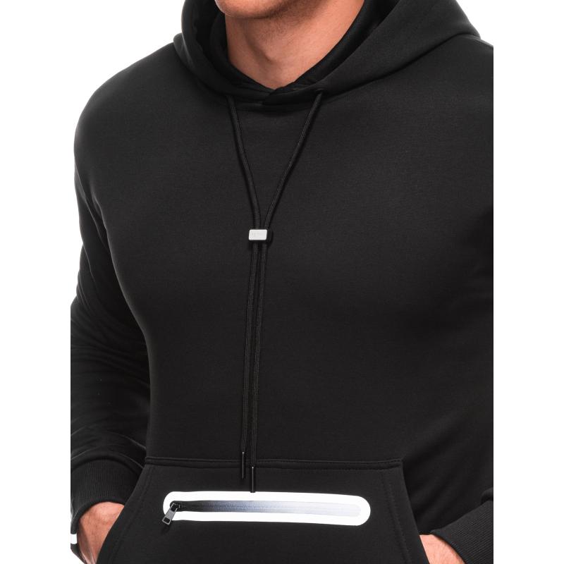 Férfi cipzáras pulóver B1699 - fekete