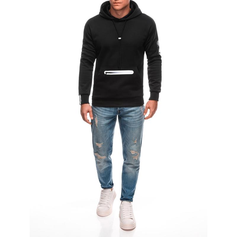 Férfi cipzáras pulóver B1699 - fekete