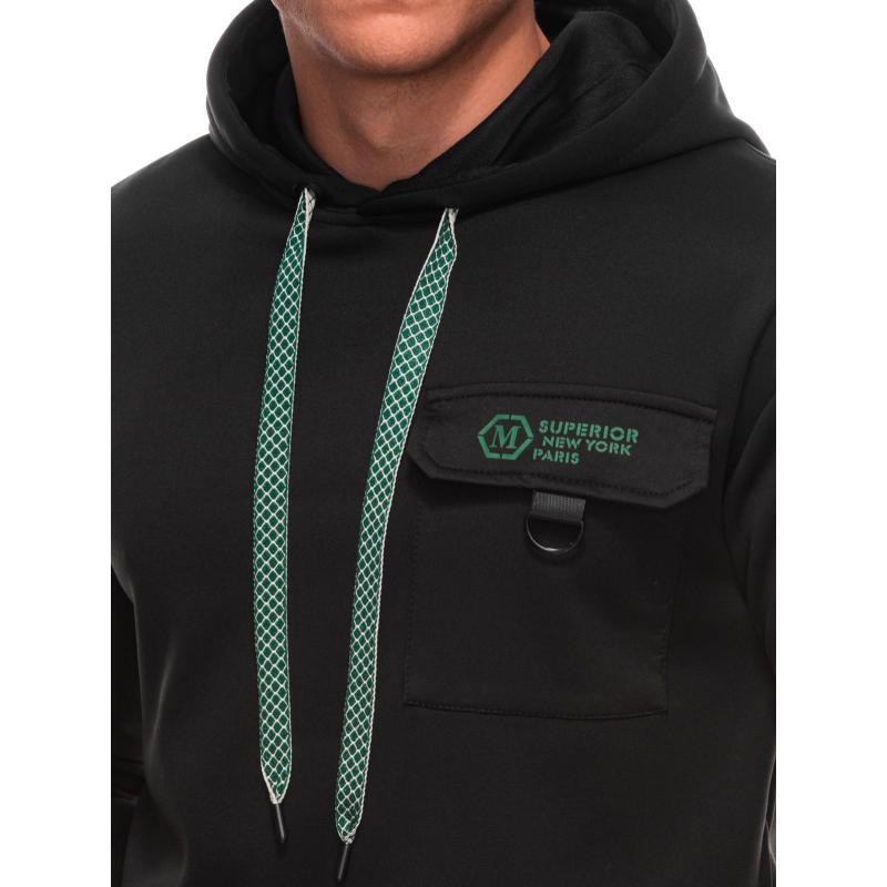 Férfi cipzáras pulóver B1700 - fekete