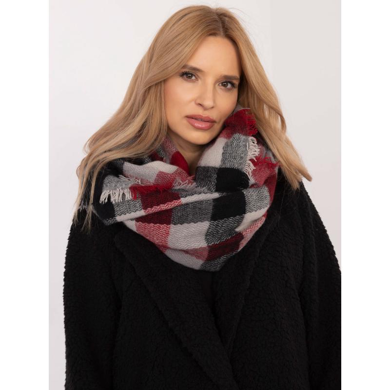 Červenočerný dámský kostkovaný komín