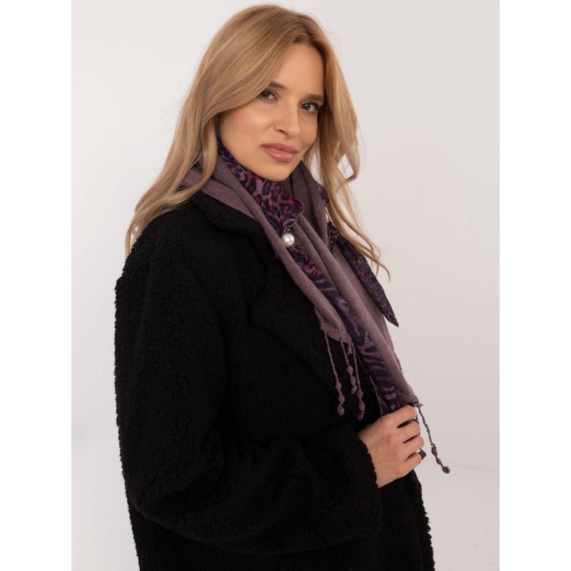 Fialová dámská perleťová šála