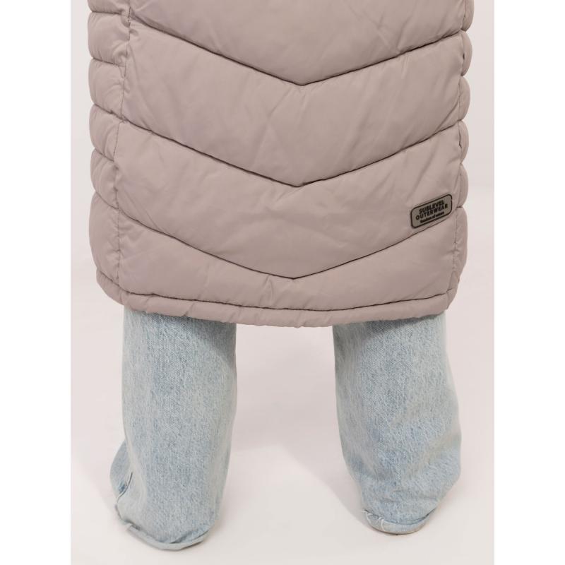 SUBLEVEL sötétbézs színű pehelypaplan télikabát