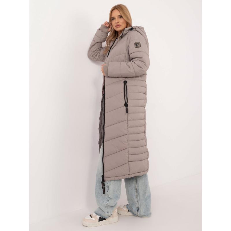 SUBLEVEL sötétbézs színű pehelypaplan télikabát