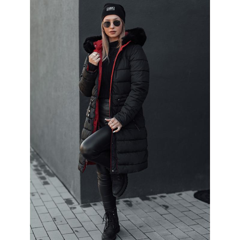 Dámská zimní parka TRENDNEL oboustranná s kapucí červená