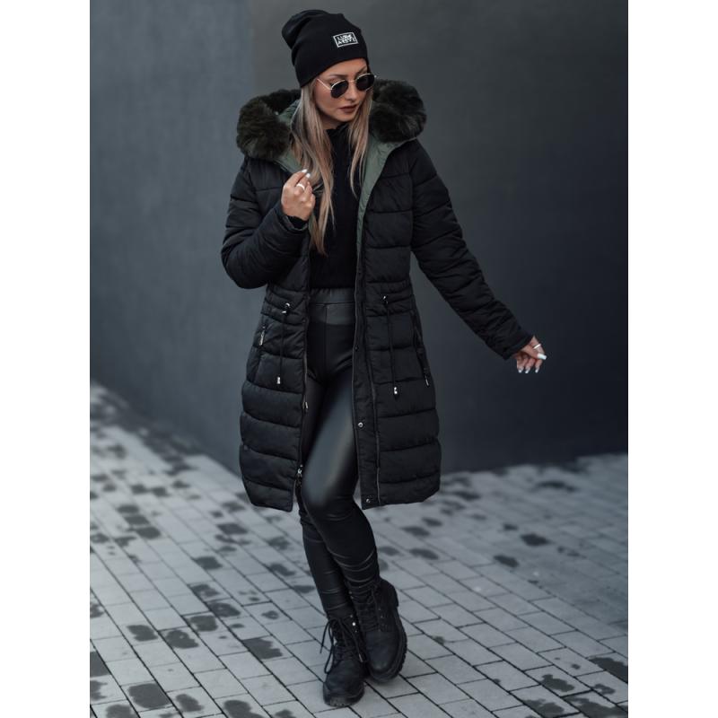 Dámská zimní bunda TRENDNEL oboustranná s kapucí zelená