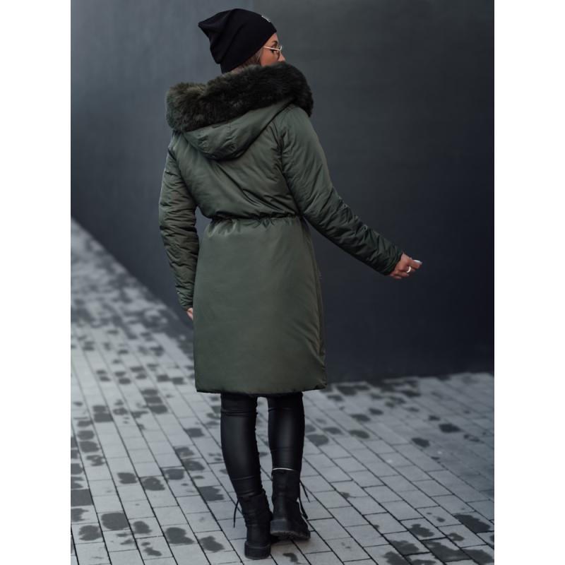 Dámská zimní bunda TRENDNEL oboustranná s kapucí zelená
