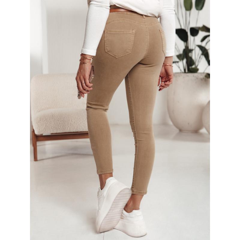 Női CLARET farmer nadrág övvel szett bézs színű