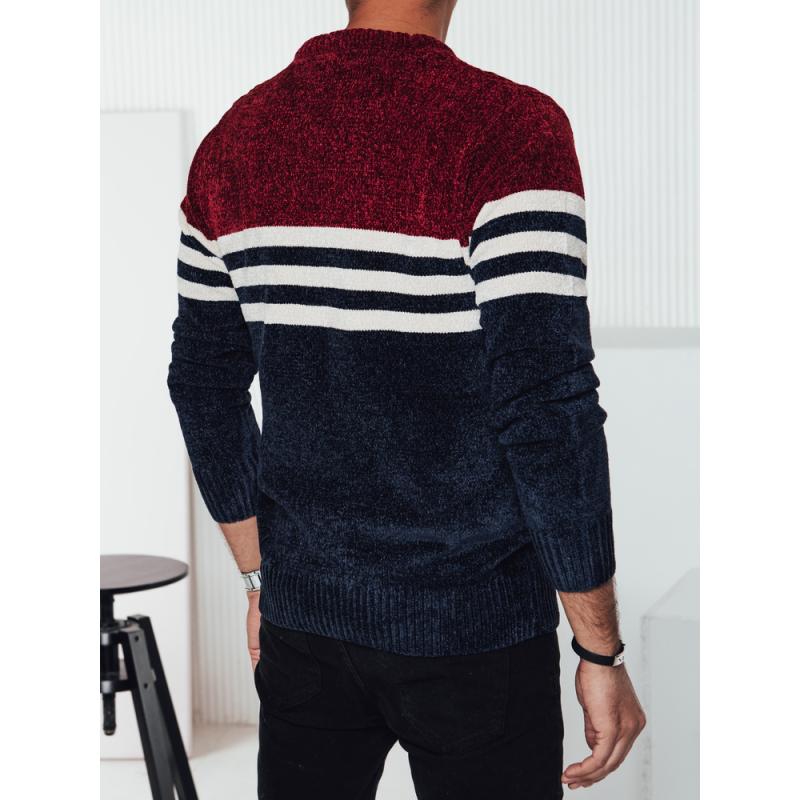 Pánsky pruhovaný tmavomodrý sveter