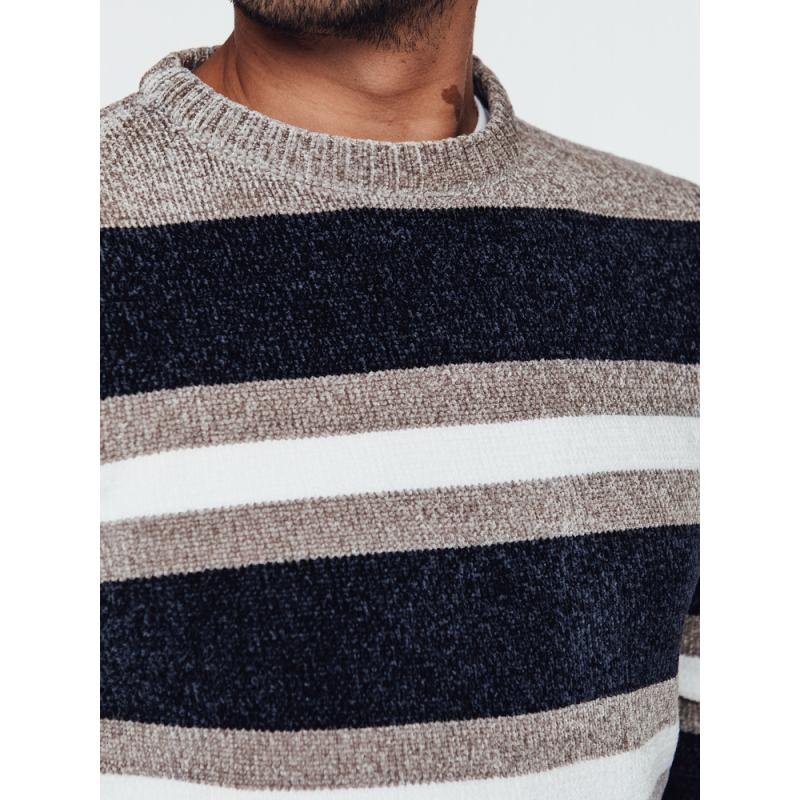 Pánsky pruhovaný sveter tmavomodrý