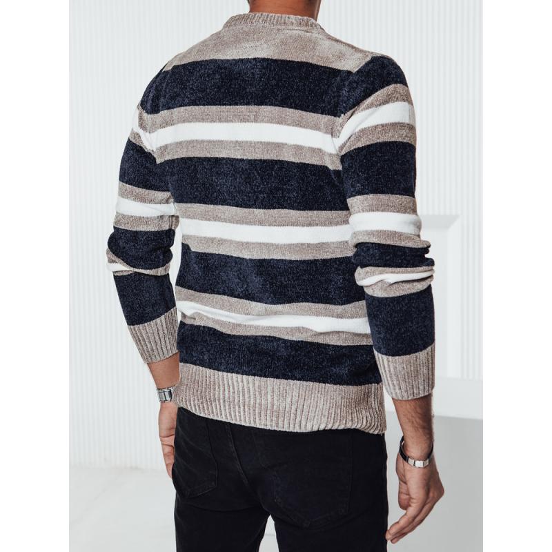 Pánsky pruhovaný sveter tmavomodrý